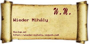 Wieder Mihály névjegykártya